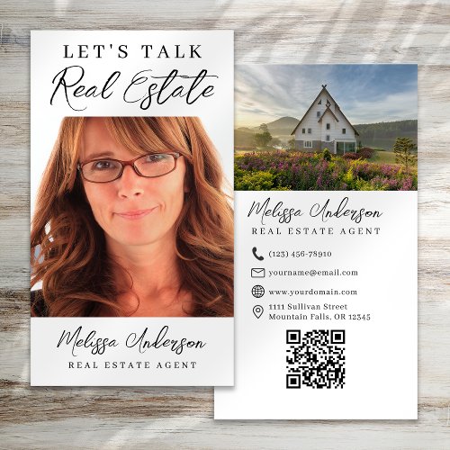Real Estate Agent Photo QR Code Business Card
