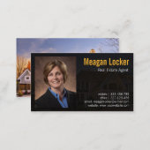 Real estate agent photo with house background business card (Front/Back)