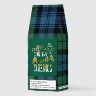 Real Estate Agent Plaid Contracts Closings Tartan Roasted Coffee