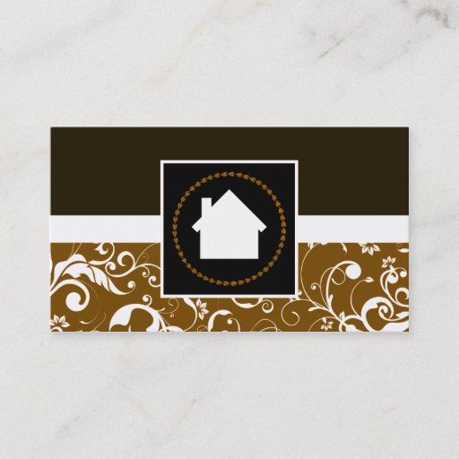 Customizable realtor professional damask home business card template