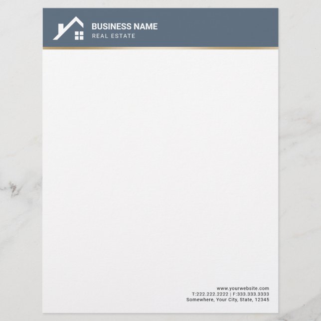 Real Estate Agent Professional House Realtor Letterhead (Front)
