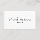 Real Estate Agent Professional Simple Script Business Card