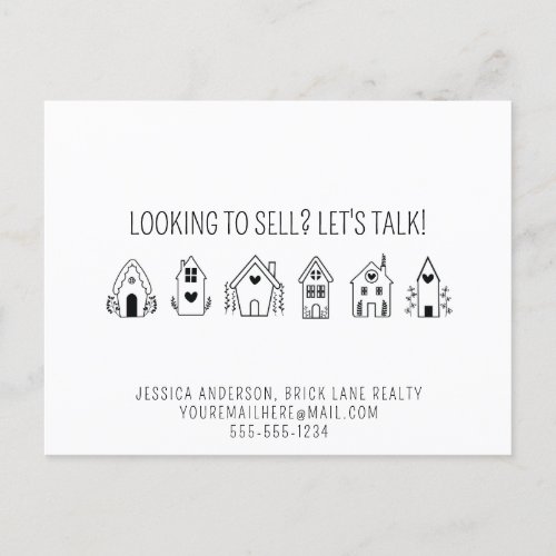 Real Estate Agent Promotional Contact Info Postcard