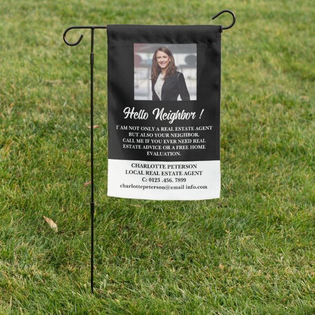 Real Estate Agent Promotional  Garden Flag (In SItu)