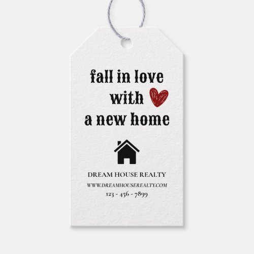 Real estate Agent Promotional Valentines Day Gift Tags