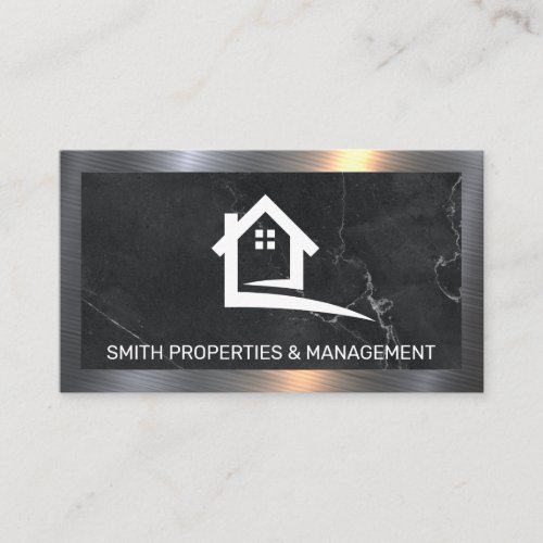 Real Estate Agent  Properties  Metallic Border Appointment Card