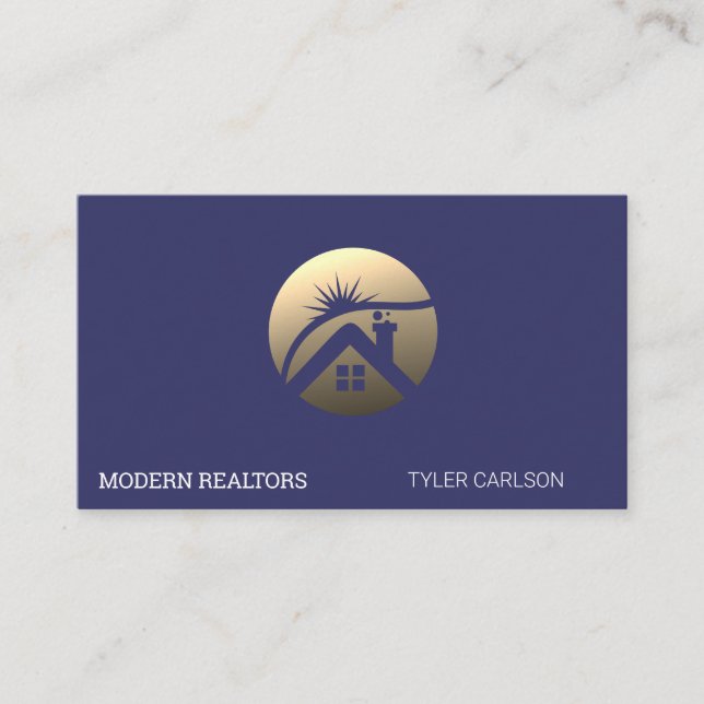 Real Estate Agent | Property Building Logo Business Card (Front)