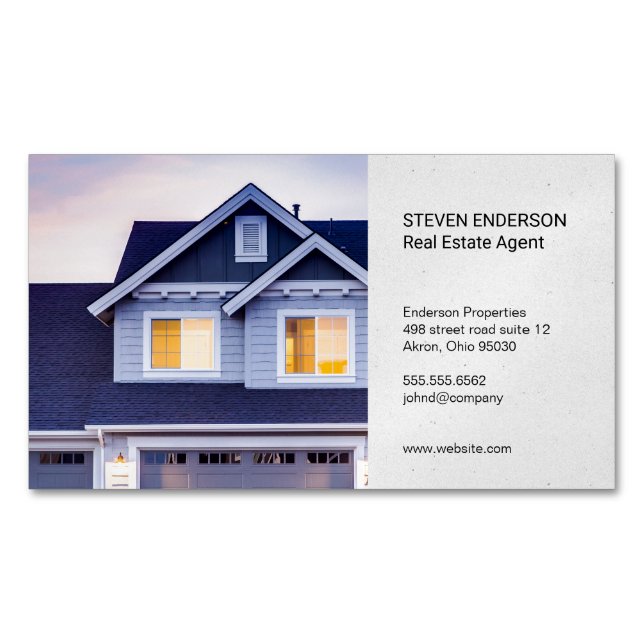 Real Estate Agent | Property Homes Business Card Magnet (Front)