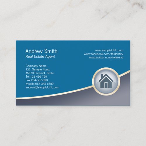 Real Estate Agent Property Investment House Icon Business Card