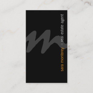 Real Estate Agent PropertyInvestment Bold Monogram Business Card