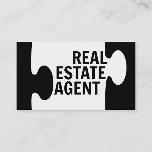 Customizable Real Estate Agent Puzzle Piece Business Card