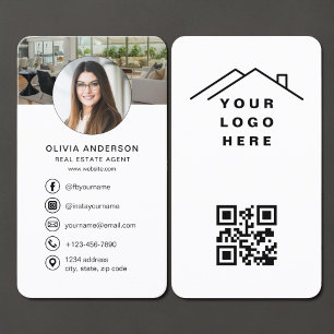 Real Estate Agent QR Code Photo Logo Business Card