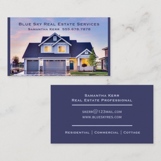 Real Estate Agent Reality Services Home Inspector Business Card (Front/Back)
