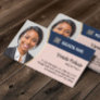 Real Estate Agent Realtor Blue & Pink Custom Photo Business Card