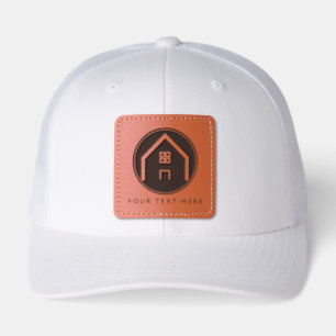 Real Estate Agent Realtor Broker House Logo Leather Patch Hat