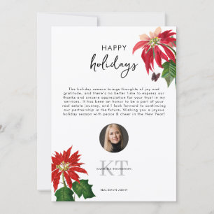 Real Estate Agent Realtor Christmas Happy Holidays Thank You Card