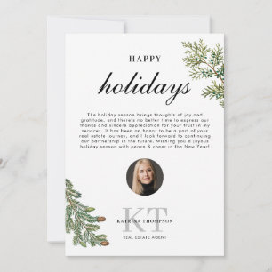 Real Estate Agent Realtor Christmas Happy Holidays Thank You Card