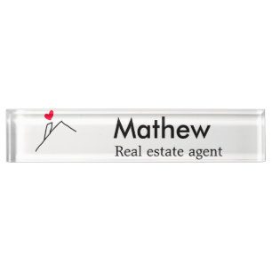 Real estate agent realtor construction home inaugu desk name plate