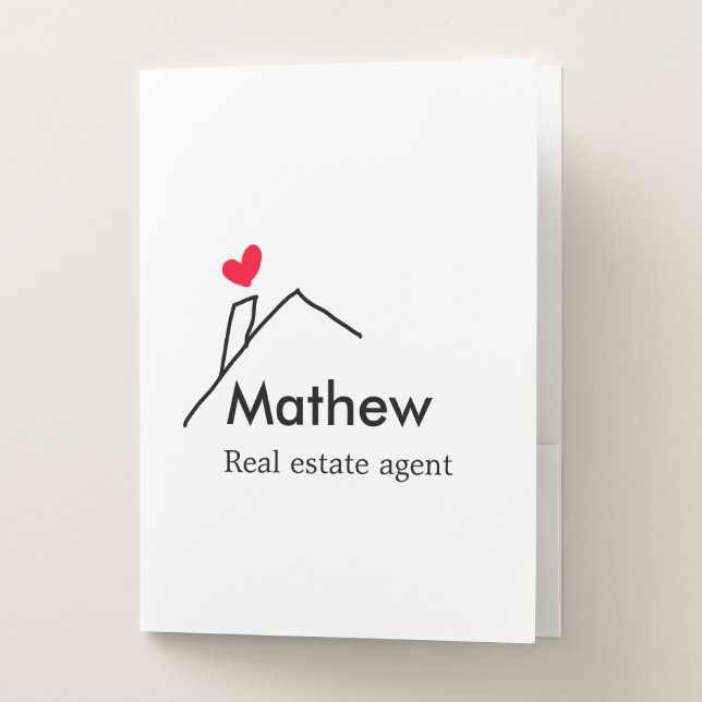 Real estate agent realtor construction home inaugu pocket folder (Front)