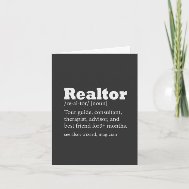 Real Estate Agent Realtor Funny Folded Card (Front)