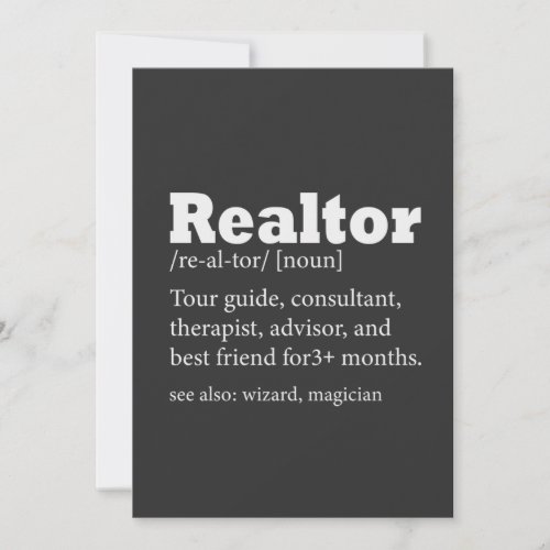 Real Estate Agent Realtor Funny Quote Card