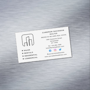 Real Estate Agent Realtor New Home Social Media Business Card Magnet