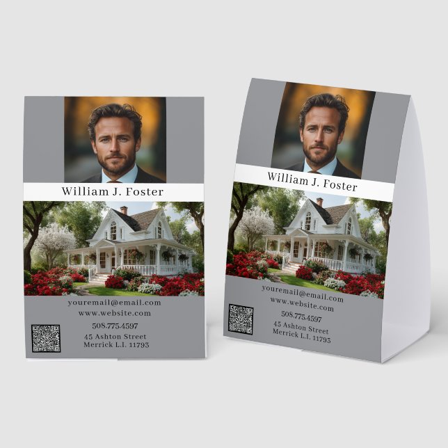 Real Estate Agent Realtor Photo  Paper Table Tent (Front/Back)