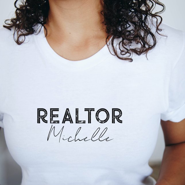 Real Estate Agent Realtor Script Name  T-Shirt (Real Estate Agent Realtor Retro Script Name T-Shirt)