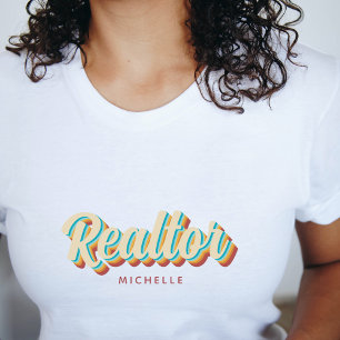 Real Estate Agent Realtor Vintage Name  T-Shirt