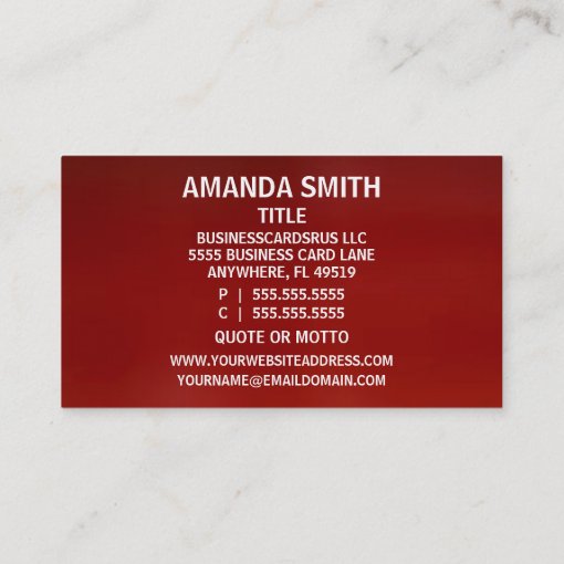 Real Estate Agent Red Business Card Zazzle