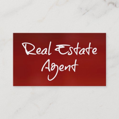 Real Estate Agent Red Business Card