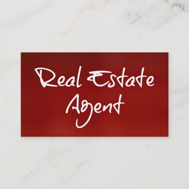 Real Estate Agent Red Business Card Zazzle