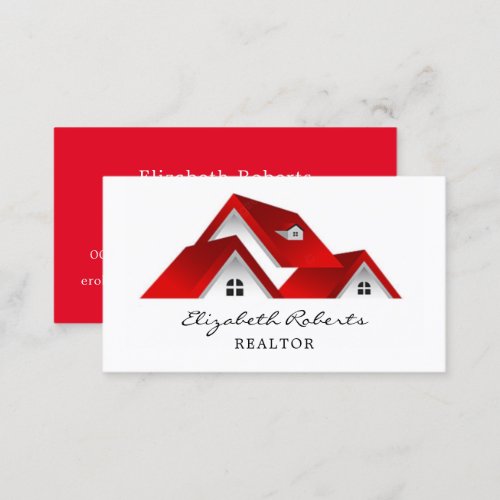 Real Estate Agent Red Business Card