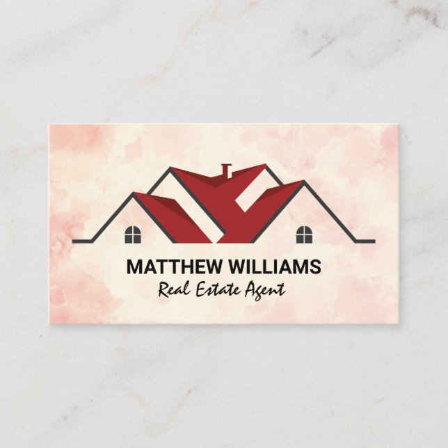 Real Estate Agent | Red Roof Residential Business Card (Front)