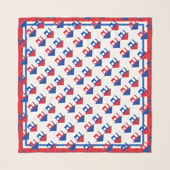 Real Estate Agent Red White Blue House Scarves (Front (Horizontal))