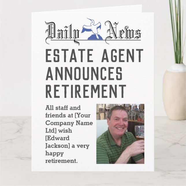 Real Estate Agent Retirement Card  (Front)
