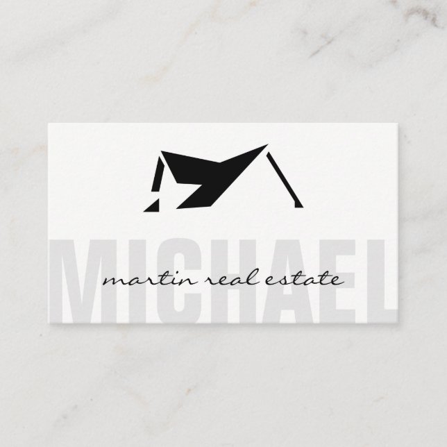 Real Estate Agent | Roof Top Icon Business Card (Front)