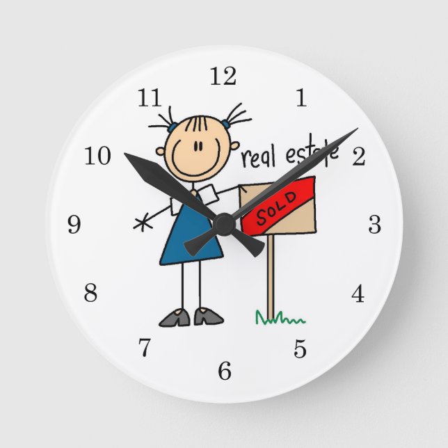Real Estate Agent Round Clock (Front)