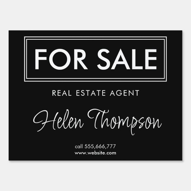 Real Estate Agent Sign Custom Selling House Market (Front)
