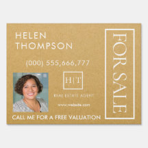 Real Estate Agent Sign, Kraft Selling House Market