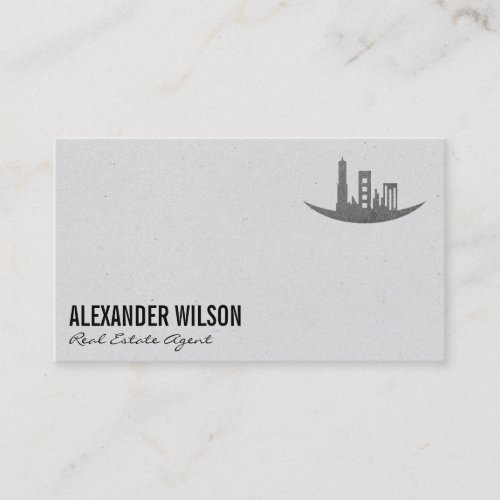 Real Estate Agent  Silver Foil Architect Logo Business Card