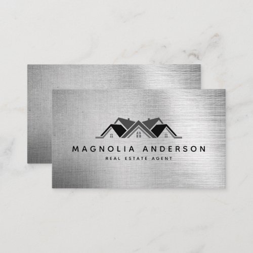 Real Estate Agent Silver Foil Business Card