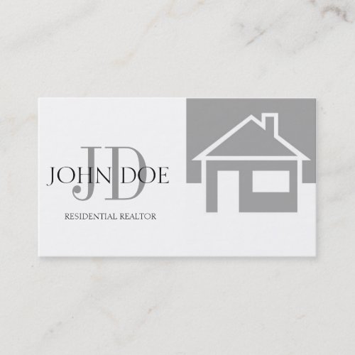 Realtor Silver House/Monogram Business Card Templates