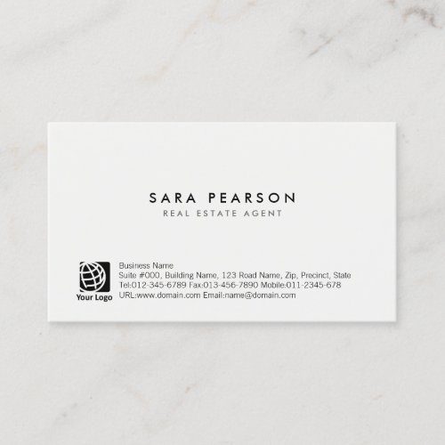 Real Estate Agent Simple Minimal Business Card