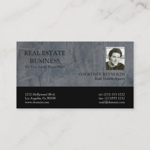 Real Estate Agent Slate Gray Photo Business Cards