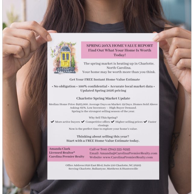 Real Estate Agent Spring Free Home Value Estimate Flyer (Creator Uploaded)