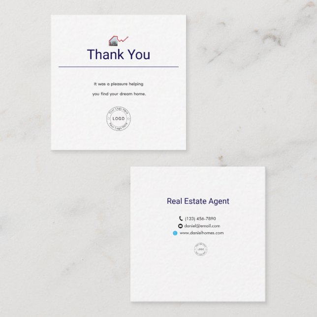 Real Estate agent thank you card (Front/Back)