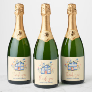 Real Estate Agent Thank You Clients Celebrations  Sparkling Wine Label