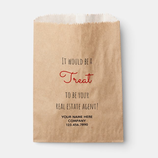 Real Estate Agent Treat Favor Bag (Front)