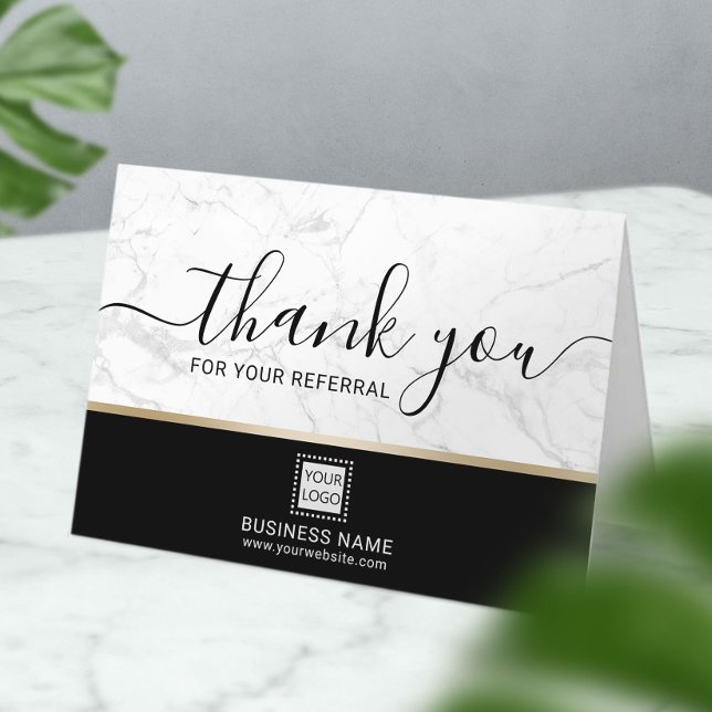 Real Estate Agent Trendy White Marble Realtor Thank You Card (Creator Uploaded)